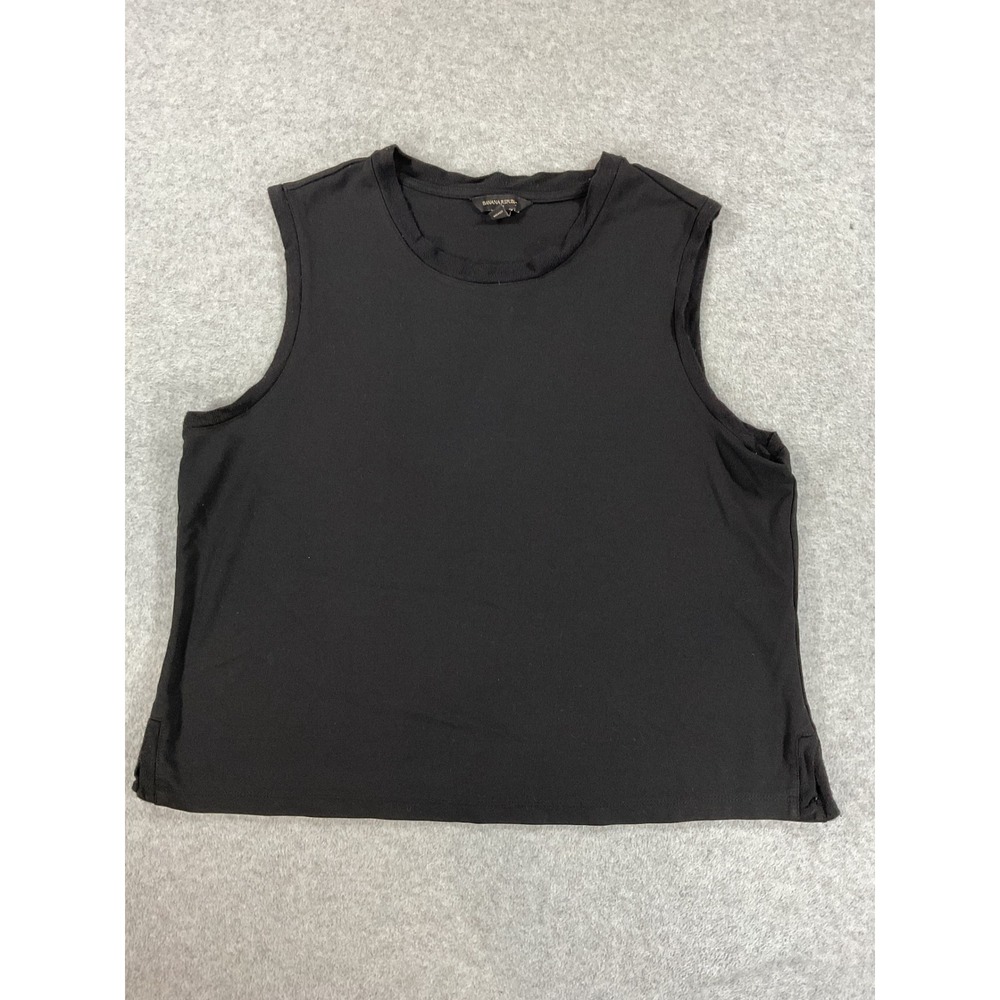 Banana Republic Womens Black Sleeveless Crew Neck Rayon Blend Tank Top Large2842